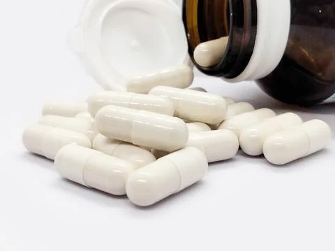 Pill on white background Stock Photos