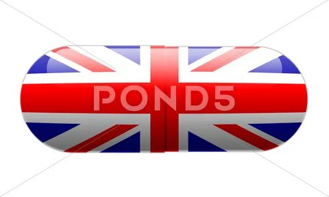Pill wrapped in a Union Jack Flag Stock Illustration