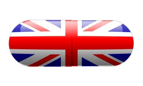 Pill wrapped in a Union Jack Flag Stock Illustration
