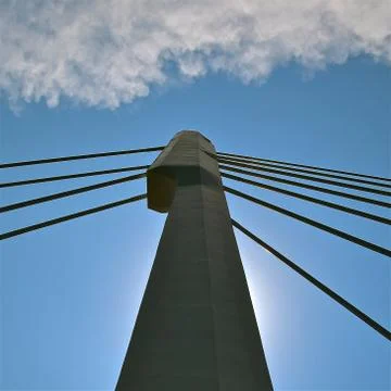 Pillar and cables Stock Photos