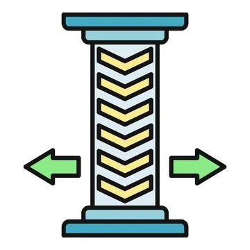 Pillar with arrows symbolizing inward and outward direction Stock Illustration