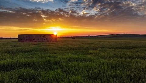 Pillar Box Sunset 스톡 사진