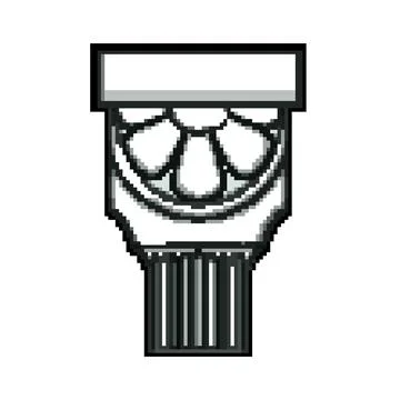 Pillar column ancient pixel art vector illustration Illustrazione stock