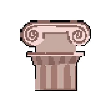 Pillar column ancient pixel art vector illustration Illustrazione stock