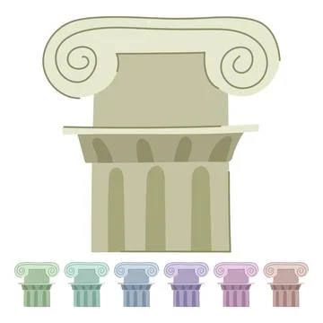 Pillar column ancient vector cartoon graphic Stock Illustration
