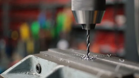 Pillar drill with colorfull background in slow motion Stock Footage 122160319