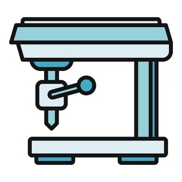Pillar drill press machine working icon illustration Stock Illustration