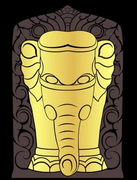 Pillar of elephant Stock Illustration