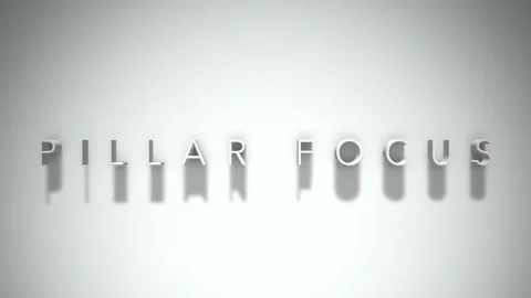 Pillar focus  3D title animation white text on a white background Stock Footage 299637165