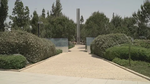 The Pillar of Heroism at Yad Vashem Stock Footage