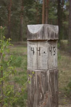 A pillar at the intersection of firebreaks Stock Photos