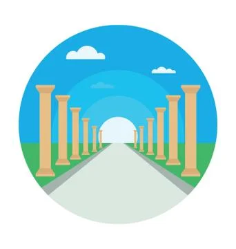 Pillar Park Vector Icon Stock Illustration