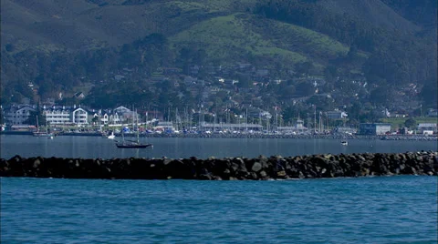 Pillar Point Half Moon Harbor Stock Footage 37307724