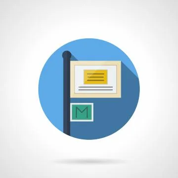 Pillar pointer flat color round vector icon 库存插图