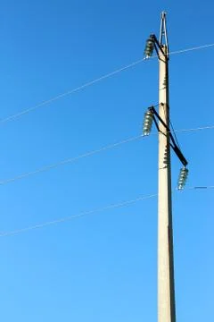 Pillar with power line Stock-Fotos