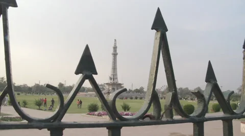 Pillar shot of Pakistan's Minar-e-Pakistan Stock Footage 29675967
