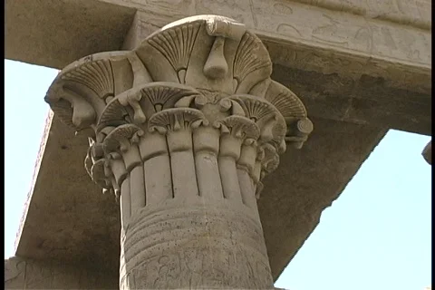 A pillar from the Temple of Philae Stock Footage 81196