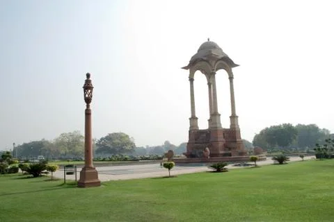 Pillared Lamp Post and Structure Stock Photos