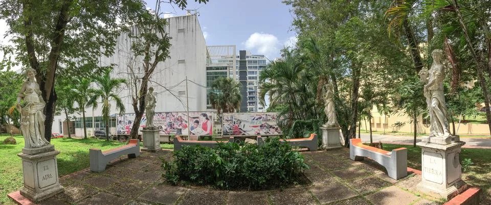 The pillars of the 4 elements Stock Photos