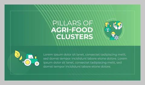 Pillars of agri food clusters presentation slide template Stock Illustration