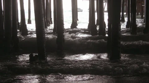 Pillars on the beach close up Stock-Footage 36580913