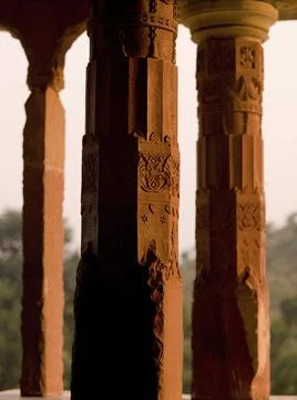 Pillars On An Building In India Stock Photos