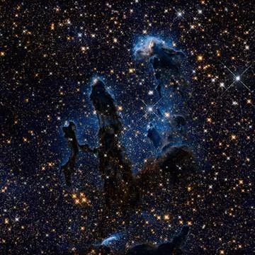 Pillars of Creation. Eagle Nebula in the constellation Serpens. Stock Photos