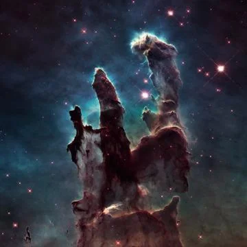 Pillars of Creation. Eagle Nebula in the constellation Serpens. Stock Photos