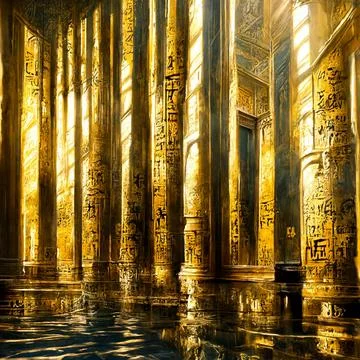 Pillars of Gold Stock Illustration