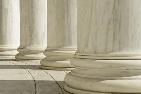 Pillars at the jefferson memorial Stock Photos