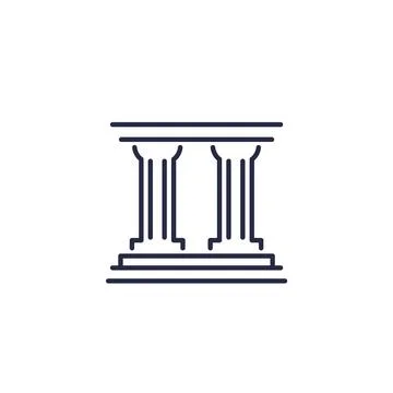 Pillars line icon on white Stock Illustration