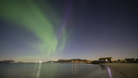 Pillars of the Northern Lights Stock Footage 250807739