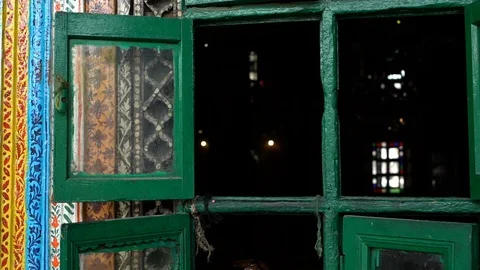 Pillars of Sham Hamdan Mosque, Jammu Kashmir Stock Footage 107663910