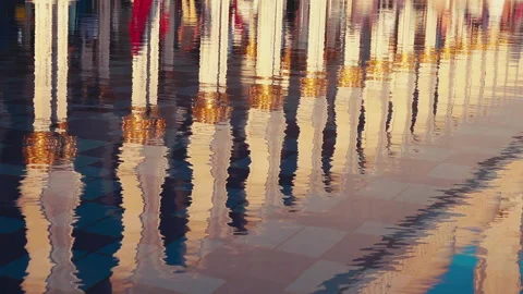 Pillars of Sheikh Zayed Grand Mosque Gallery in Abu Dhabi, United Arab Emirates Stock Footage 130248925