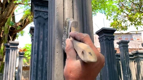 Pillars to support the house Stockbeeldmateriaal 232446870