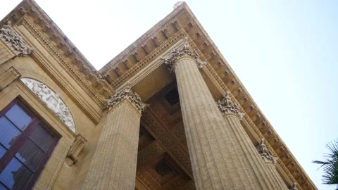 Pillars Of Teatro Massimo Palermo Stock Footage 130569758