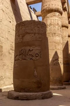 Pillars of the Temple of Karnak Stock Photos