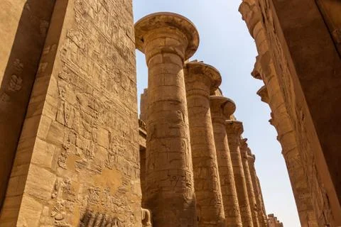 Pillars Temple of Karnak Stock Photos