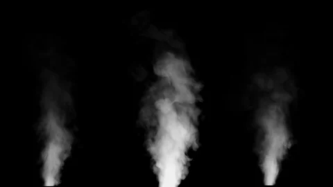 Pillars of white smoke on a black background Stock Footage 126902773