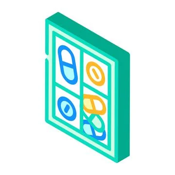 Pillbox container isometric icon vector illustration color Illustrazione stock