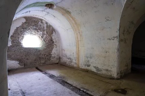 Pillboxes of a complex of fortifications from the Second World War. Foto stock