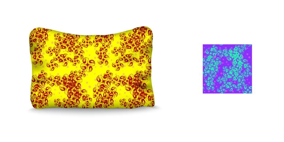 Pillow  and seamless pattern Stock Illustration