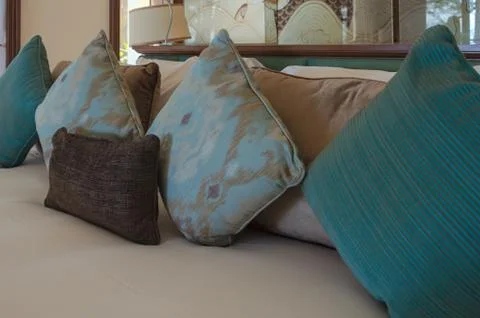 Pillow on  bed Foto stock