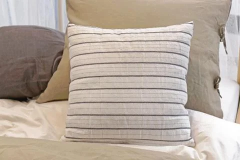 Pillow in bed Stock Photos