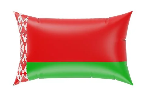 Pillow with Belarusian flag. 3D rendering Stock Illustration