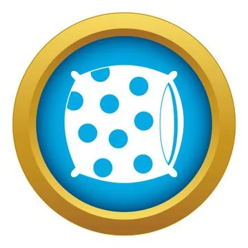 Pillow with dots icon blue vector isolated Stock Illustration