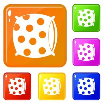 Pillow with dots icons set vector color Stock Illustration