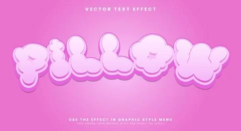 Pillow editable text effect Stock Illustration