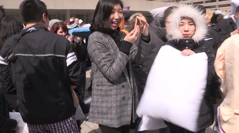Pillow fight Stock Footage 48820790
