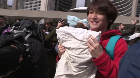 Pillow fight Stock Footage 48820965